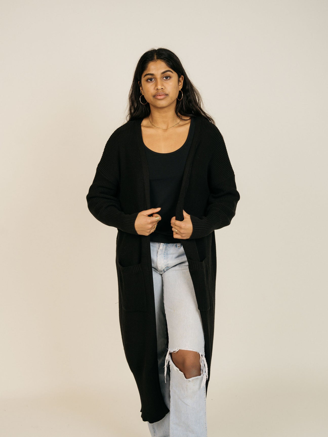 Supermoon Cardigan Black Planks Canada