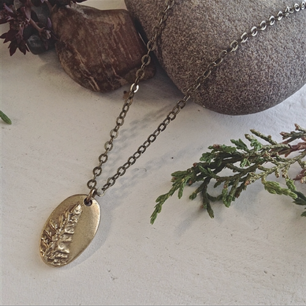 Taiga Pine Tree Talisman Necklace in Bronze