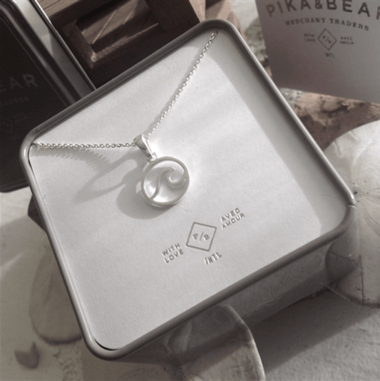 Tofino Breaking Wave Pendant Necklace in Sterling Silver