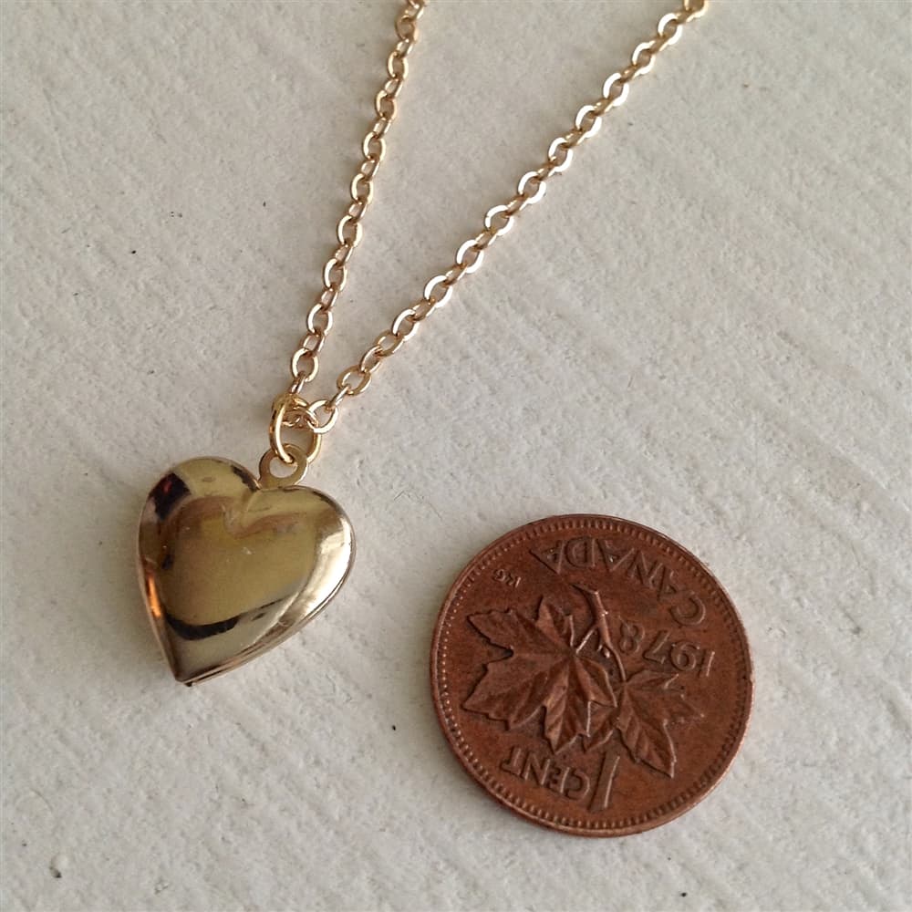 Total Eclipse of the Heart Tiny Heart Shaped Locket in Gold