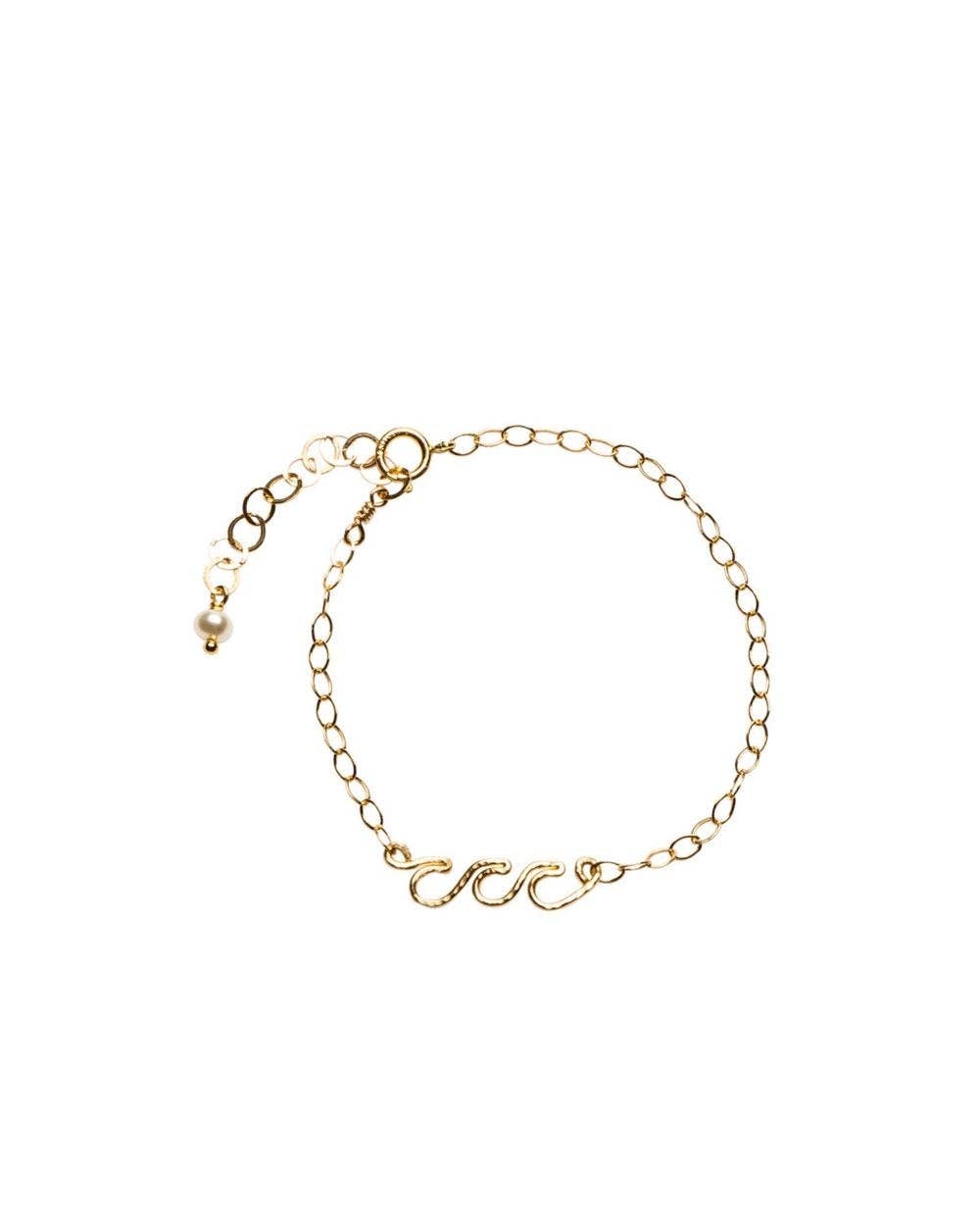 Triple Wave Chain Bracelet in Gold