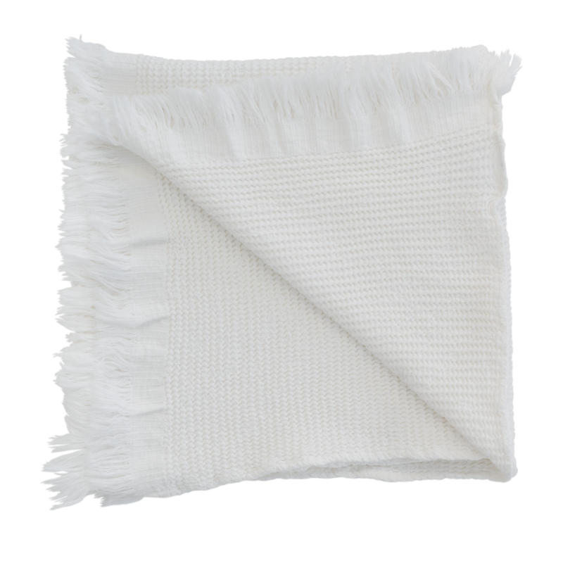 Wave Waffle Towel - White