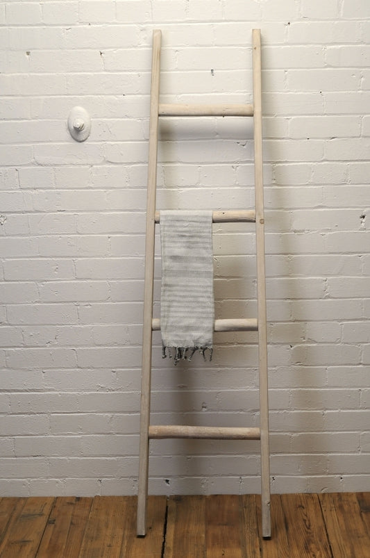 whitewash wooden blanket Ladder
