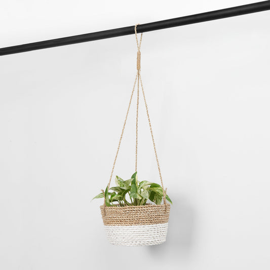 Classic Hanging Basket - White/Natural