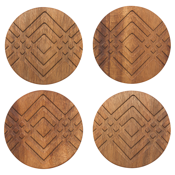 Facet Geo Acacia Wood Coasters