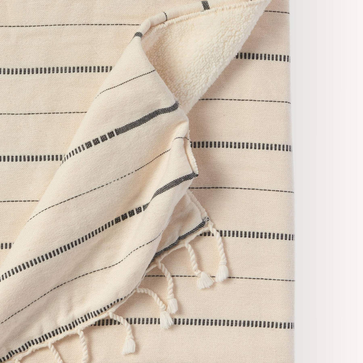 Irena Fleece Lined Throw - Vanilla