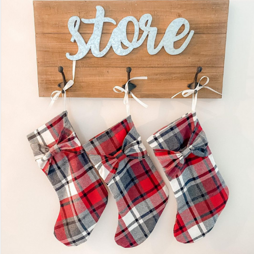 Simple Bow Christmas Stockings