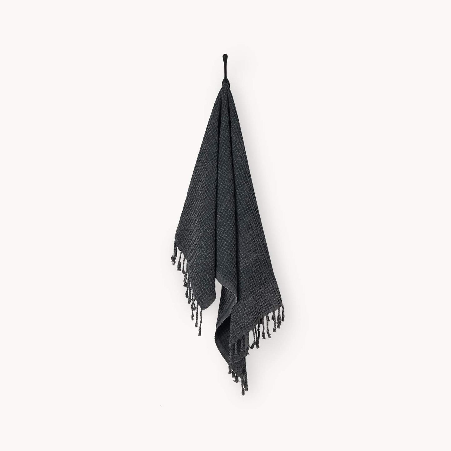 Stonewashed Waffle Hand Towel - Coal