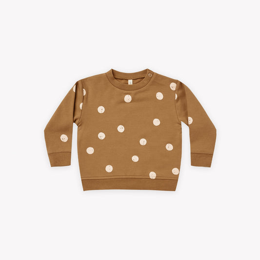 Fleece Sweatshirt - Polka Dot - Walnut