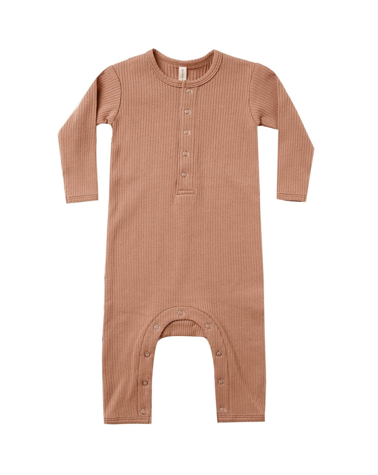 Ribbed Baby Jumpsuit - Terracotta